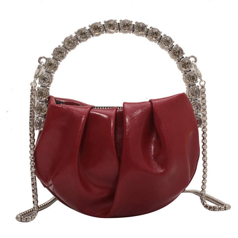 Chic Diamond-studded Handbag for Gala Events Sleek Foldover Design Crossbody Style