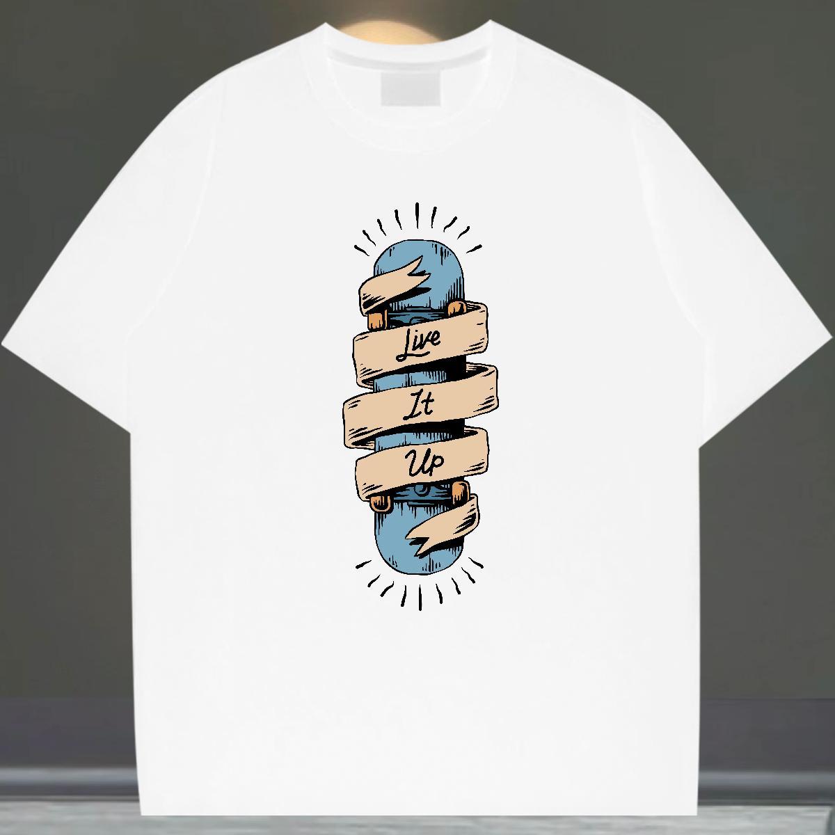 Classic Mens T Shirts skateboarding Polos 230g Pure Cotton Casual Daily Wear Comfortable DIY Printed Breathable Short Sleeve Men Tops Tees