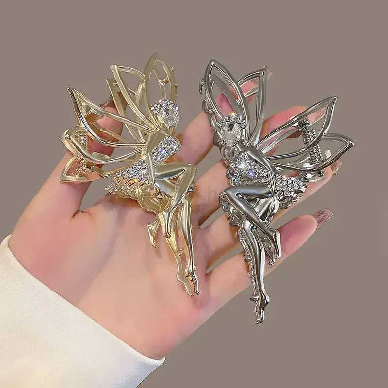 Fashion Large Elf Hair Claw For Women Girls Clamps Hair Crab Metal Ponytail Hair Clip Claw Accessories Headwear Tiara HairpinL240727