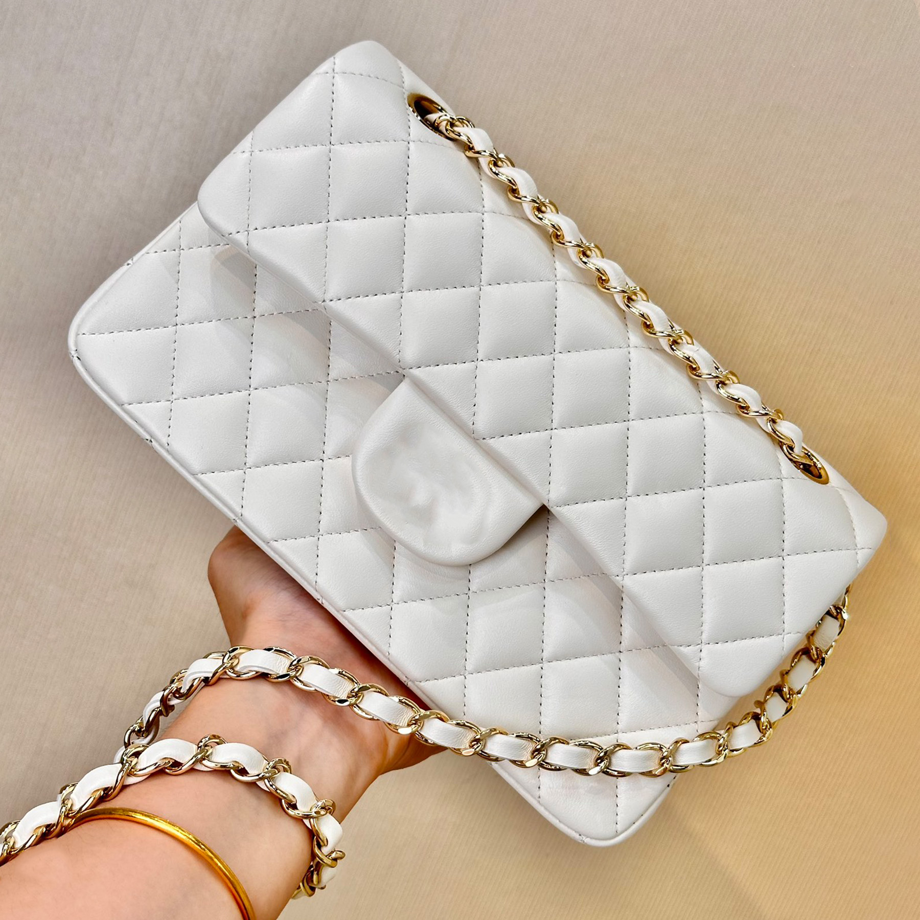 designer bag double layer flip bag luxury 25cm genuine leather caviar colored classic wallet quilted handbag mirror quality chain shoulder strap summer colour