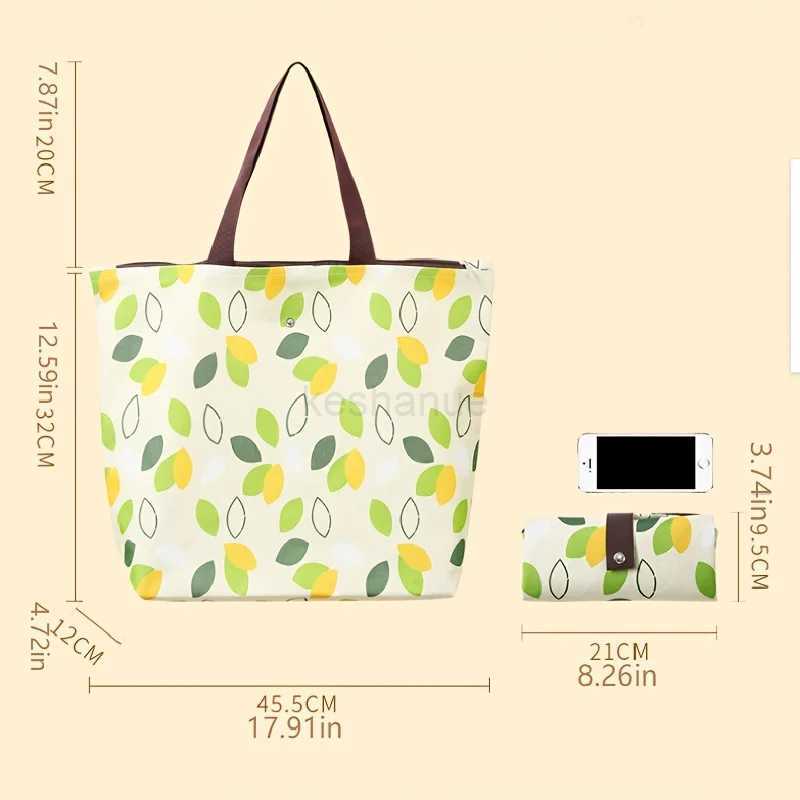 Portable Waterproof Oxford Foldable Reusable Shopping Supermarket Storage Bag Travel Beach Bag Hand-Carrying Fabric BagXJ240727