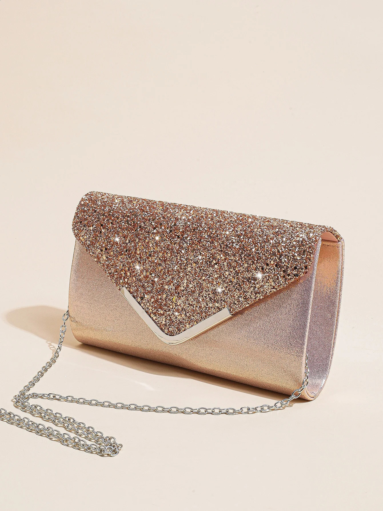 Womens evening envelope handbag promotion sequin clutch wallet shoulder chain cross body bag 240726