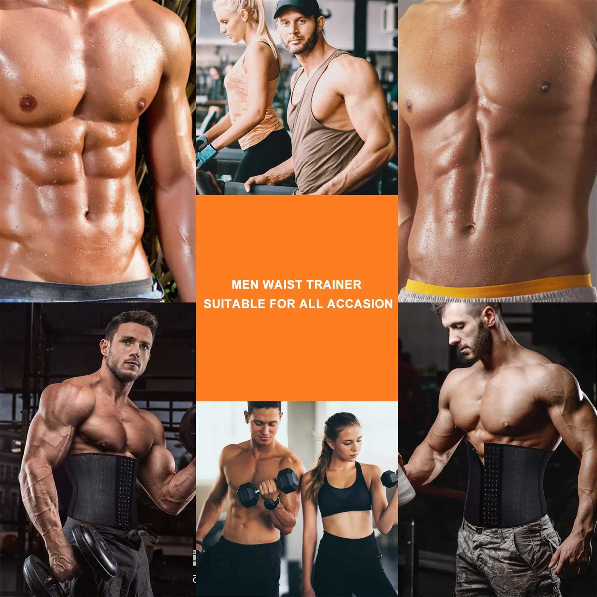 Men Compression Shapewear Waist Trainer Trimmer Belt Corset For Abdomen Belly Shapers Tummy Control Fitness Slimming Body ShaperL240727