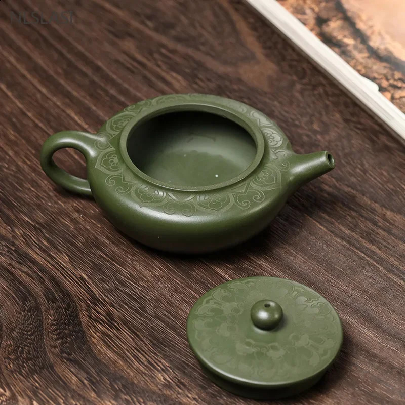 170ml Antique Yixing Purple Clay Teapot Raw Ore Green Mud Filter Tea Infuser Handmade Beauty Tea Pot Chinese Zisha Teaware 240726