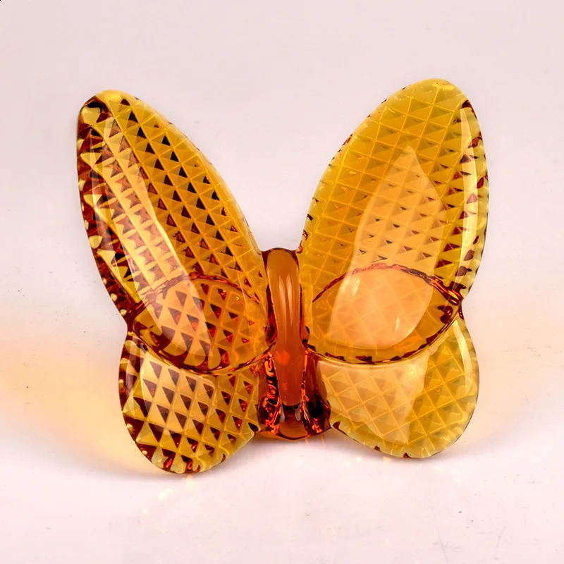 Glass Crystal Lucky Butterfly Vibrantly With Bright Color Ornaments Home Decor Butterfly Ornament Decoration Craft Ornament 240717