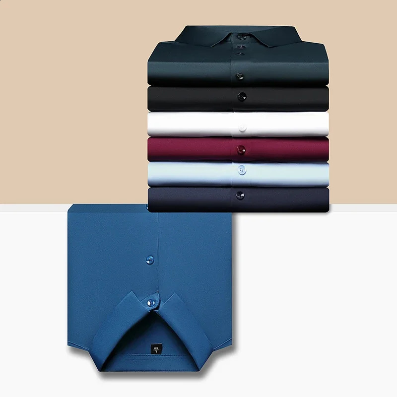 Premium Mens Ultra-Stretch Shirt - High-Quality Silky Business Formal Long-Sleeve Shirt for Social and Casual Wear 240822