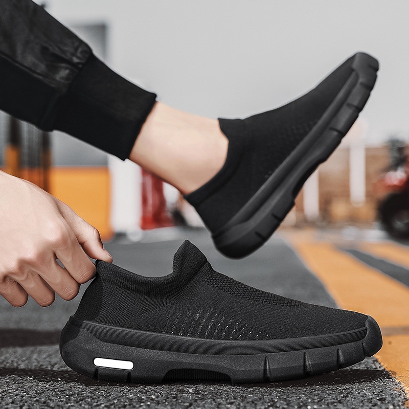 Casual for Men Solid Color Black Grey Green Non-Slip Loafer Tennis Outdoor Walking Shoes GAI af4d