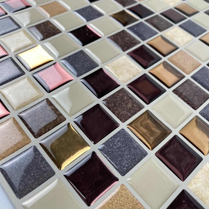12x12 Kitchen Backsplash Wall Tiles Peel and Stick Stickers Wallpaper 3D Waterproof Self Adhesive Tile Mosaic Wallsticker 240727