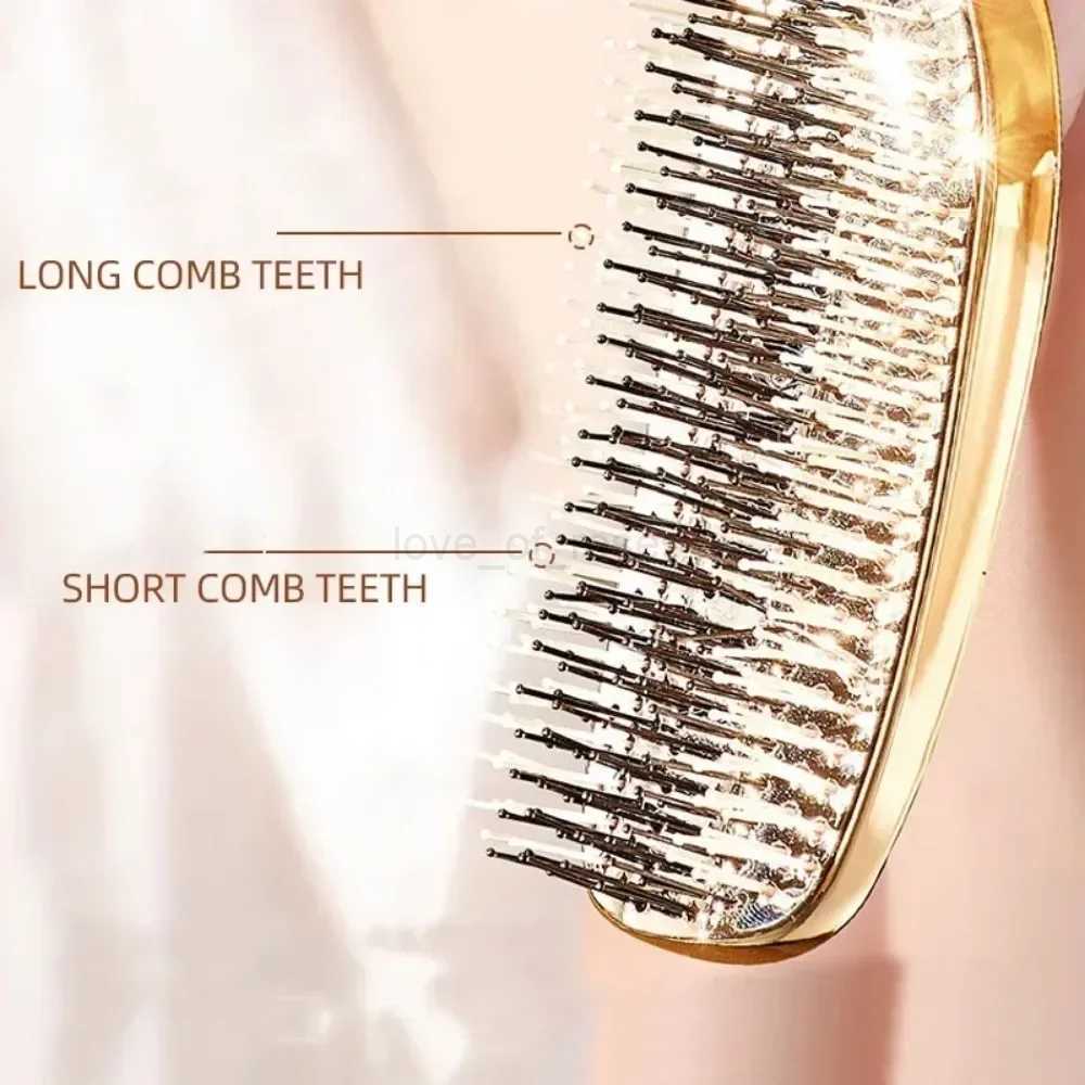 Upscale Luxury Style Massage Comb Fine Air Cushion Comb Large Comb Electroplated Crafted Wet And Dry Hair CombsM240727