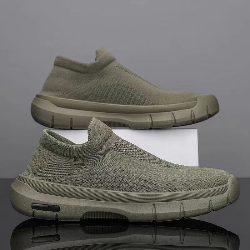 Casual for Men Solid Color Black Grey Green Non-Slip Loafer Tennis Outdoor Walking Shoes GAI af4d