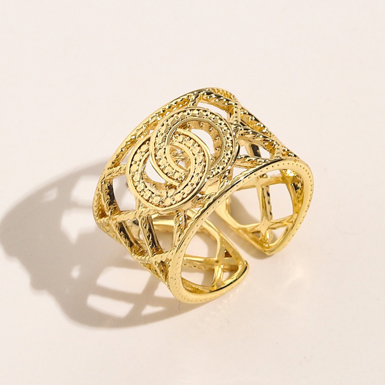 Springtime Fashion Style Lady Rings Women Love Charms Wedding Jewelry Supplies 18K Gold Plated Copper Finger Adjustable Ring Wholesale ZG1507