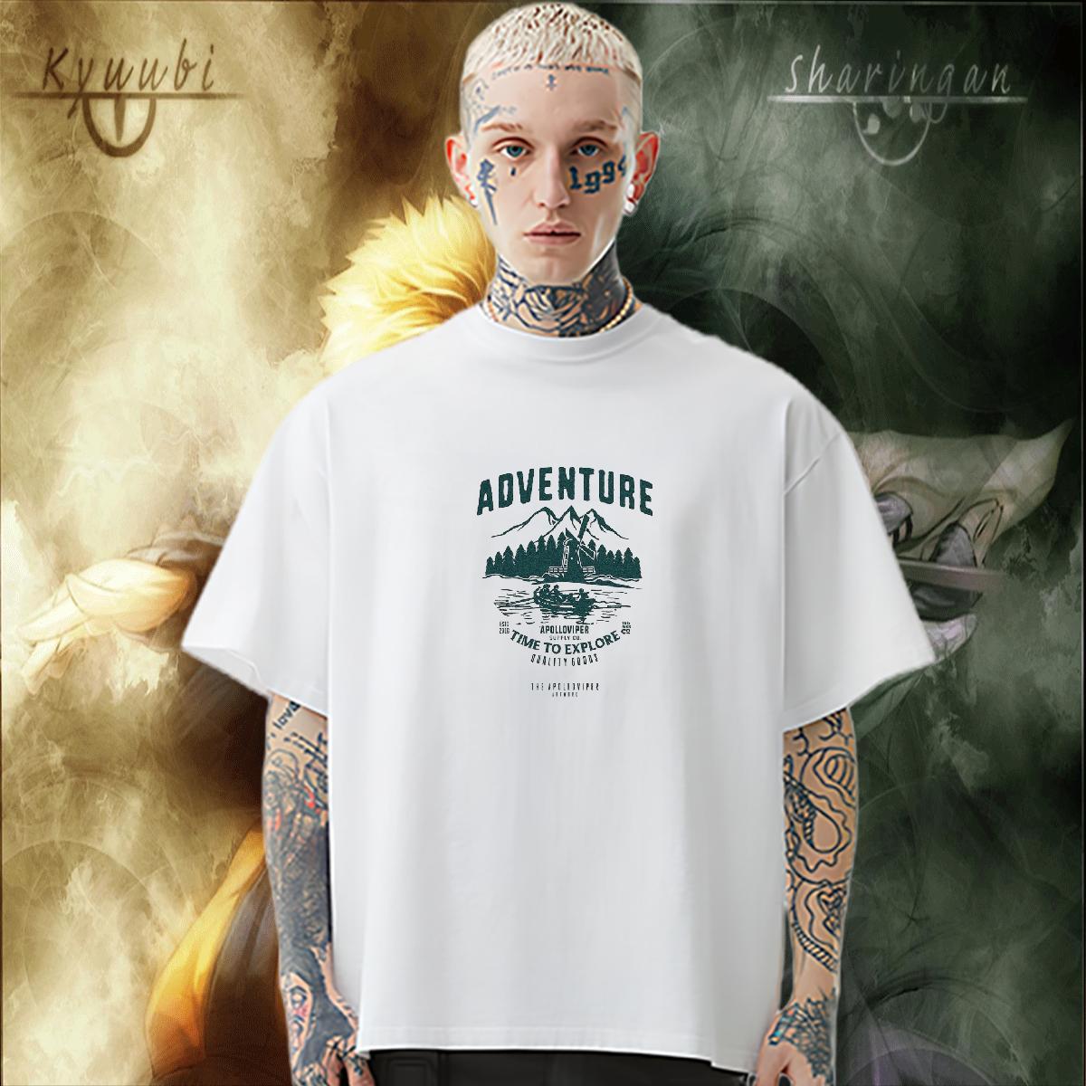 Fashion Designer Men T Shirts mountains Tees 230g Cotton Casual Daily Wear Soft Black White Breathable Short Sleeve Couples T Shirts