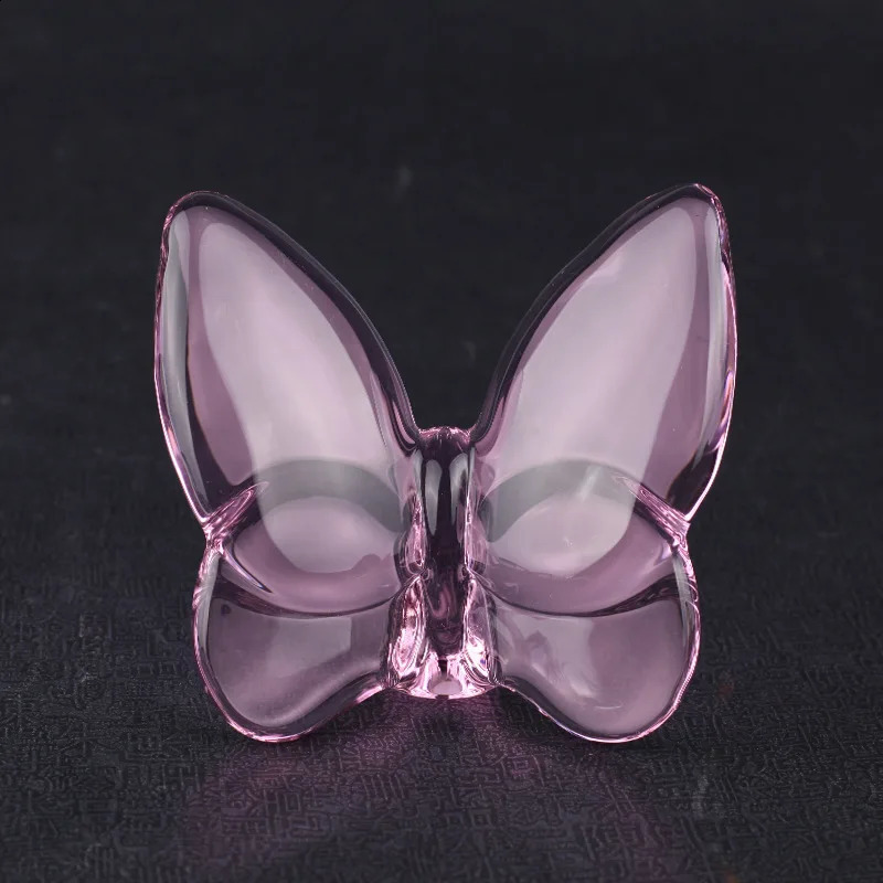 Glass Crystal Butterfly Wings Fluttering Lucky Butterfly Glints Vibrantly with Bright Color Ornaments Home Decor 240717