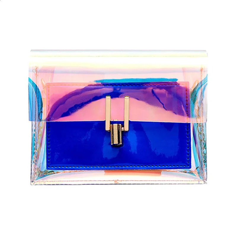 Crossbody Bags for Women 2024 Laser Transparent Bags Fashion Women Korean Style Shoulder Bag Messenger PVC Waterproof Beach Bag 240909ZY