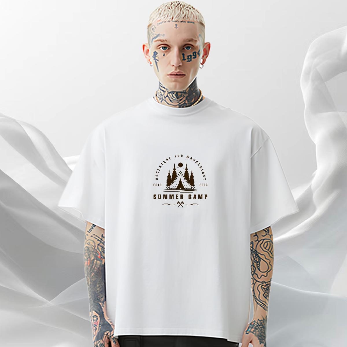 2024 Designer Man T Shirts mountains Tees 230g Cotton Daily Outfit Classic Custom Printed O-Neck Short Sleeve Tshirt for Man Woman