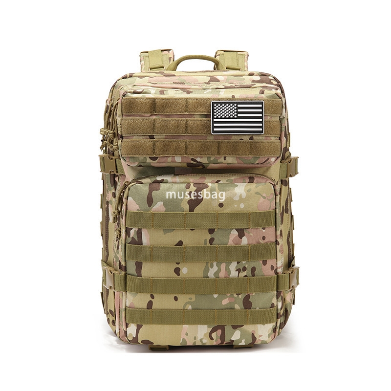 Cross-border outdoor sports backpack 45L large capacity multi-functional waterproof wear-resistant MOLLE tactical bag 3P attack backpack