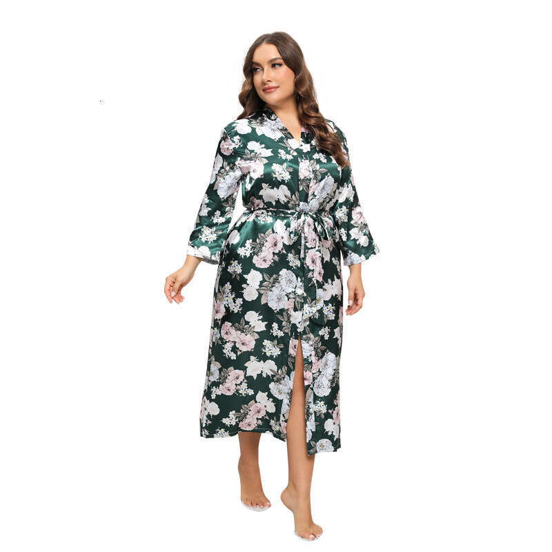 Hot selling oversized imitation silk pamas in the United States home clothing loose colored Ding bathrobes can be worn externally