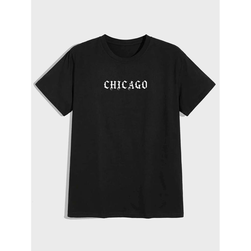 Mens Womens T Shirts Graphic Letter Print Short Sleeve Chicago Round Neck Tee Top tshirt Summer clothes Free shipping