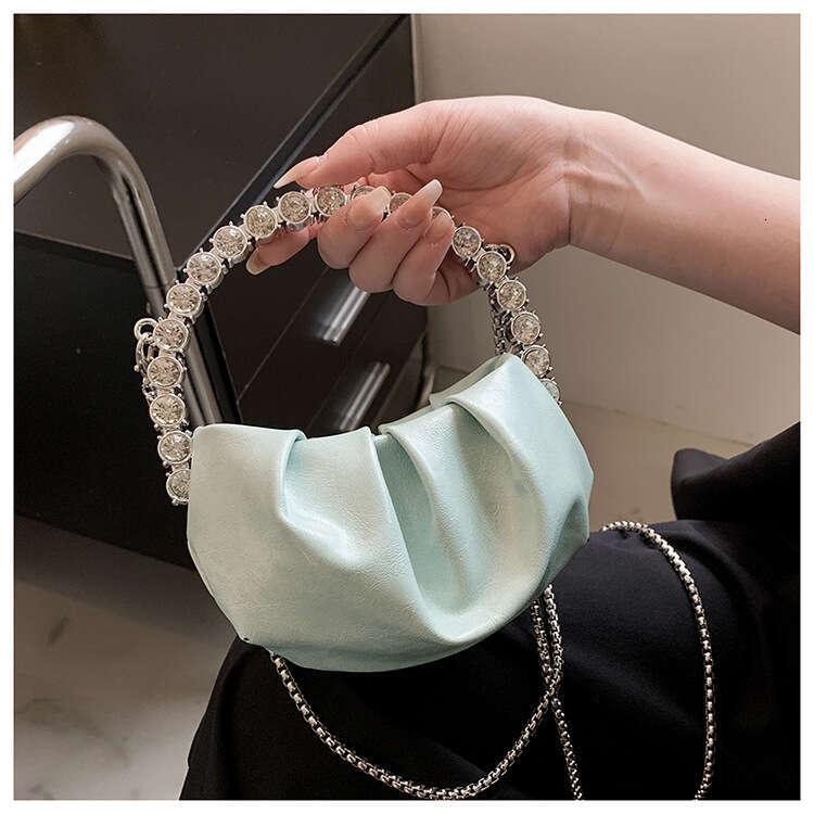 Chic Diamond-studded Handbag for Gala Events Sleek Foldover Design Crossbody Style