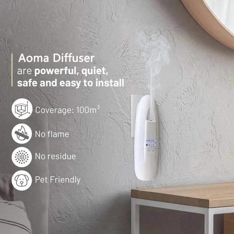 Smart aromatic oil diffuser Bluetooth application control plug-in Wall mounted aromatherapy machine Home office air freshener 240716