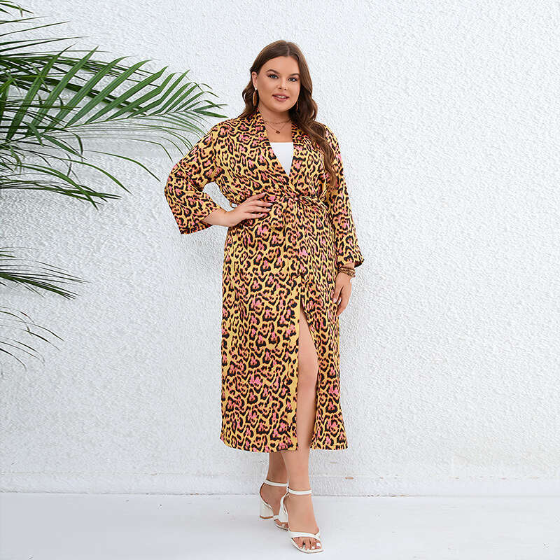 Longfeng Forging Large Sunscreen Shawl Sleeping Robe Home Clothes Vacation Jacket 200kg Can Wear Leopard Pattern Extended Top