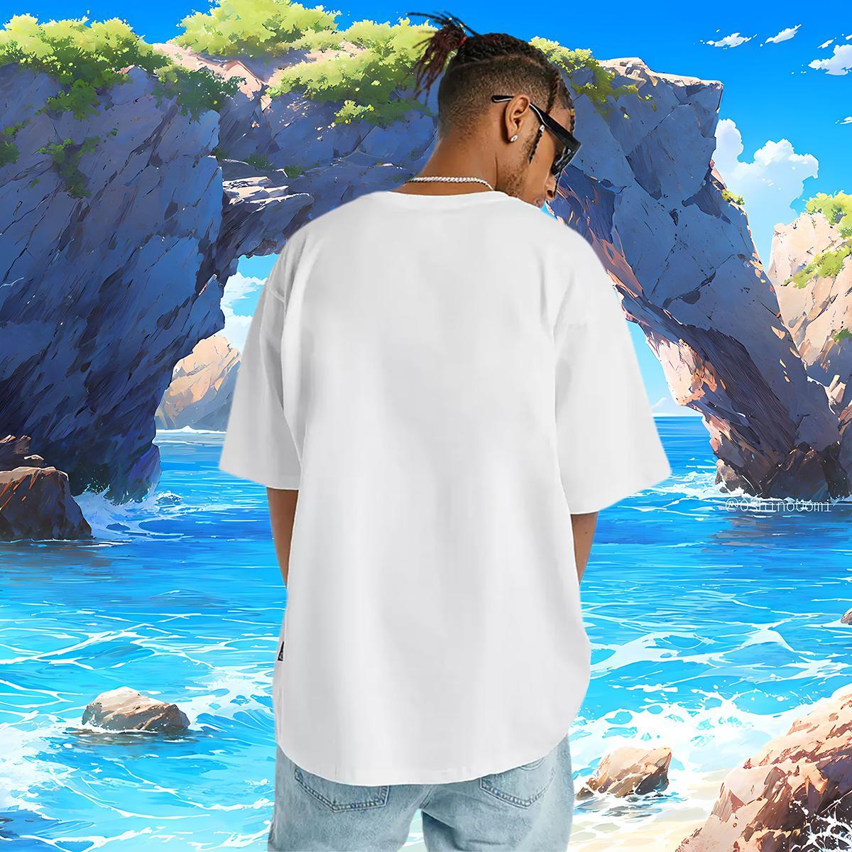 Loose Mens Tshirts UFO 230g Cotton Outdoor Breathable Crew Neck Man T Shirts Customized Print 2024 DIY Clothings