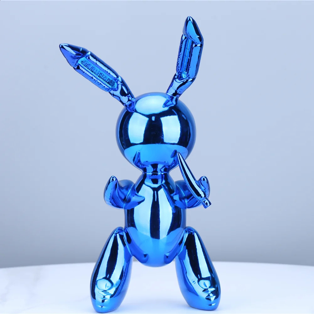 Cute Balloon Rabbit Statue Resin Sculpture Animal Figures Home Decor Modern Nordic Home Decoration Accessories for Living Room 240717