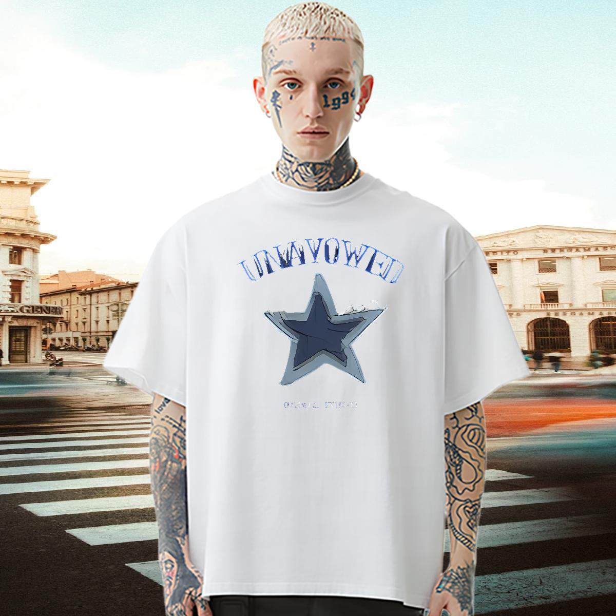 2024 Man T Shirts letter Wear 230g Cotton Outdoor Cool Design Oversized 3XL 4XL Short Sleeve O-Neck Men Tees