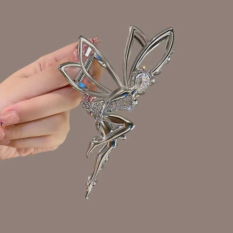 Fashion Large Elf Hair Claw For Women Girls Clamps Hair Crab Metal Ponytail Hair Clip Claw Accessories Headwear Tiara HairpinL240727