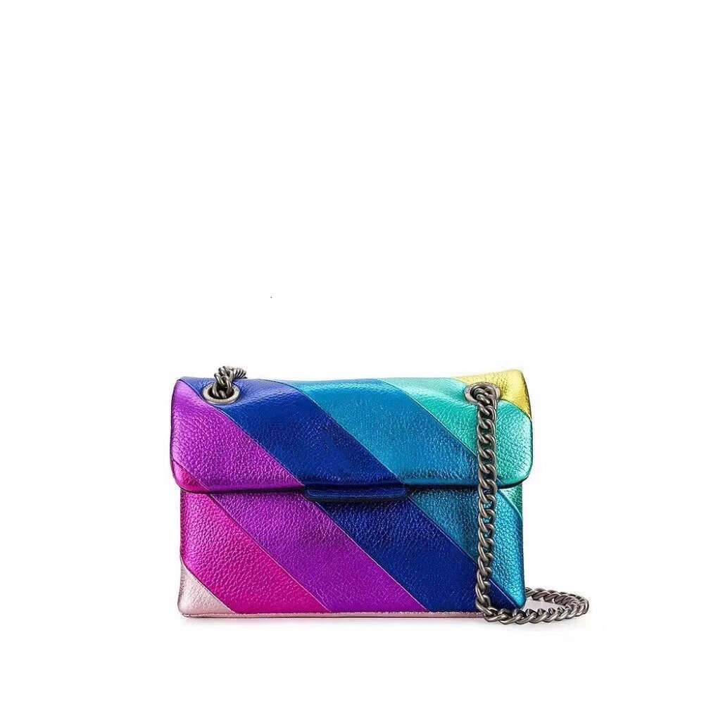 all-match Geiger Bag Mini Kensington Love Heart Shoulder Bags Chain Handbag Women Rainbow Cow Leather Eagle Cross Body 20cm Crossbody Purse Minority simplicity