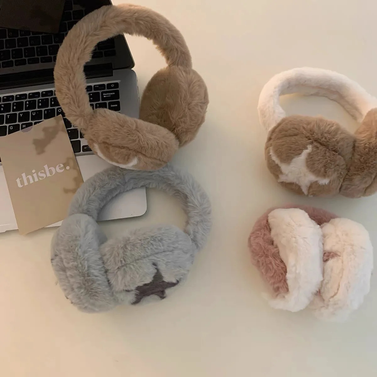 Star Fluffy Ear Muffs Women Outdoor Cold Proof Ear Cover Warm Winter Headphones Earplugs Cold Protection Winter Accessoriess 240724