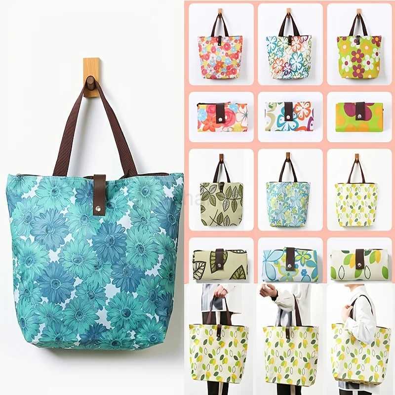 Portable Waterproof Oxford Foldable Reusable Shopping Supermarket Storage Bag Travel Beach Bag Hand-Carrying Fabric BagXJ240727