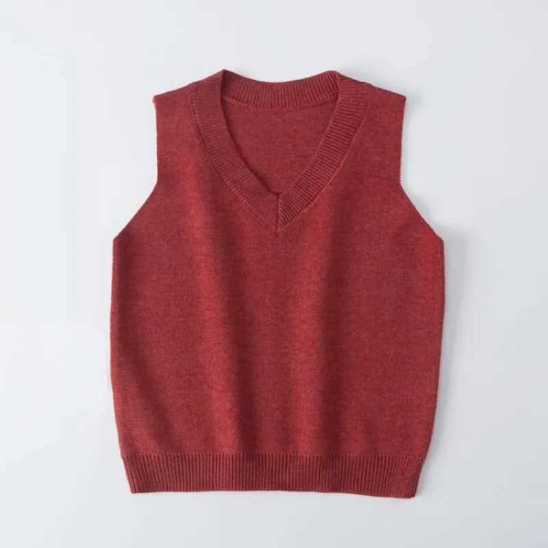 2022 Baby Toddler Jumper School Boy Girl Solid Vest Children Waistcoat Sleeveless Knitted Sweater Tops Kids Vest For Boys GirlsXJ240819