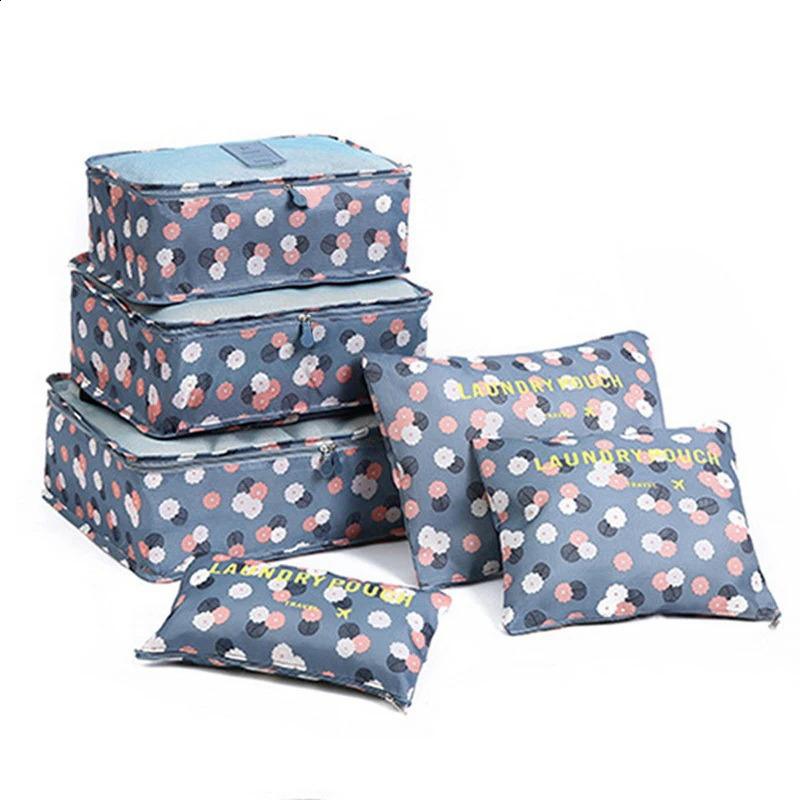 6piece travel storage bag set portable foldable luggage manager for shoe packaging clothing Tidy wardrobe 240726