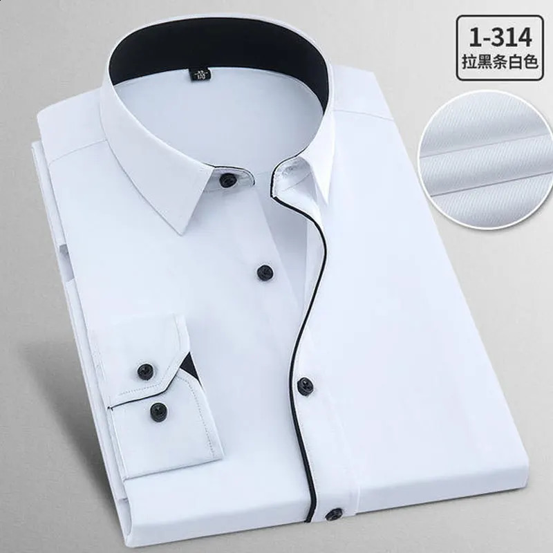 7XL 8XL Mens long-sleeved shirt Spring summer cotton plus-size business casual high-quality workwear wear fashion 240822
