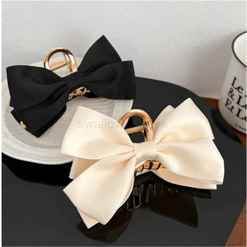 1 fashionable satin bow hair clip a brand new bow hair clip suitable for sweet girls and womens headwear giftsL240727