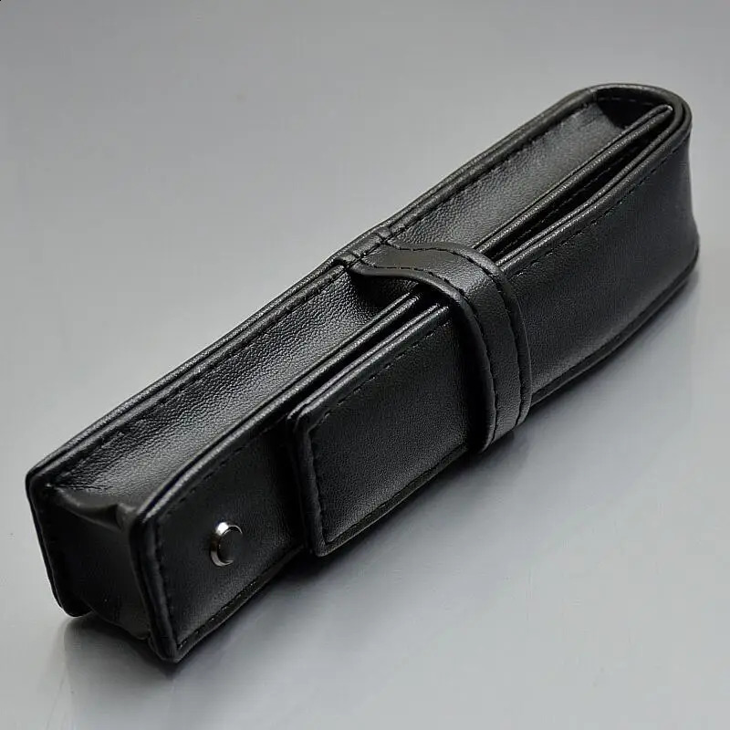 high quality black MB Leather and PU pen bag Business office stationery pencil case for Birthday gift 240722
