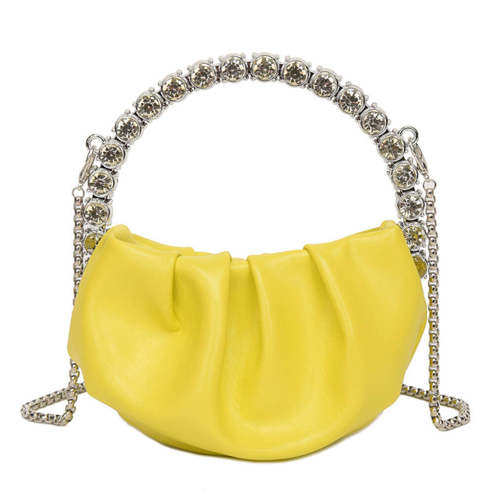 Chic Diamond-studded Handbag for Gala Events Sleek Foldover Design Crossbody Style