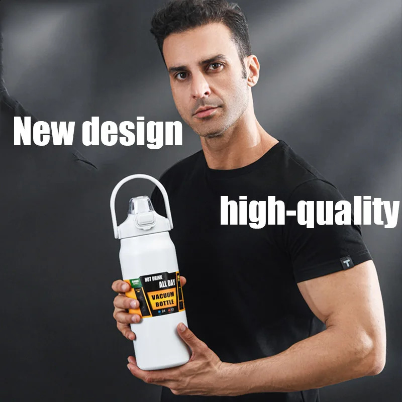 1500ML Stainless Steel Thermo Bottle Portable Thermos Large Capacity Water Tumbler Thermoses Outdoor Vacuum Flasks 240727
