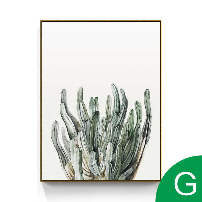 Northern Europe living room decoration painting modern simple plant green leaf hanging painting garden small fresh wall painter bedroom murals F2