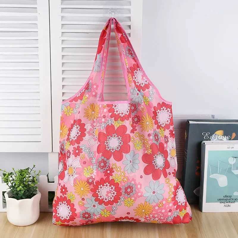 Pouch Bag Printing Fashion Foldable Tote Folding Eco-Friendly Handbags Shopping Convenient Large-capacity for Travel Grocery BagXJ240