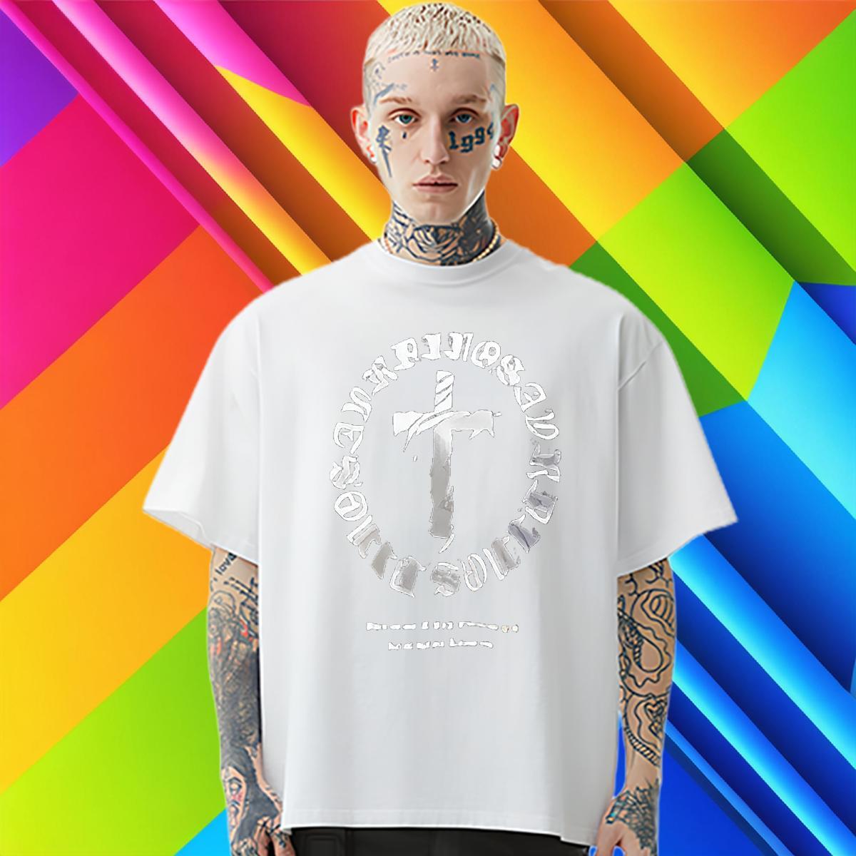 Designer T-Shirts for Men letter Clothings 230g Cotton Casual Daily Wear Cool Design DIY Logo Oversized Short Sleeve O-Neck Couples T Shirts