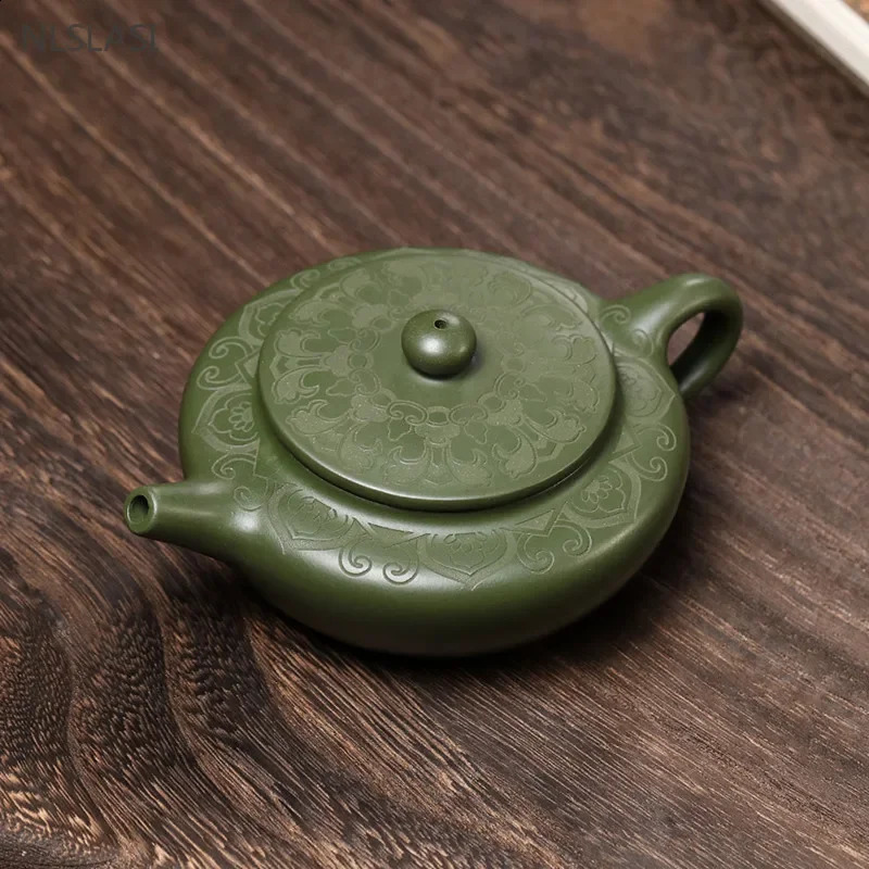 170ml Antique Yixing Purple Clay Teapot Raw Ore Green Mud Filter Tea Infuser Handmade Beauty Tea Pot Chinese Zisha Teaware 240726