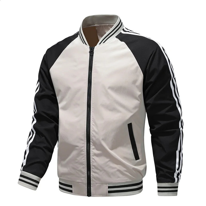 FallWinter Mens Jacket Sporty Trend Contrasting Baseball Uniform Youth Casual Fashionable Windproof Autumn Wear 250218