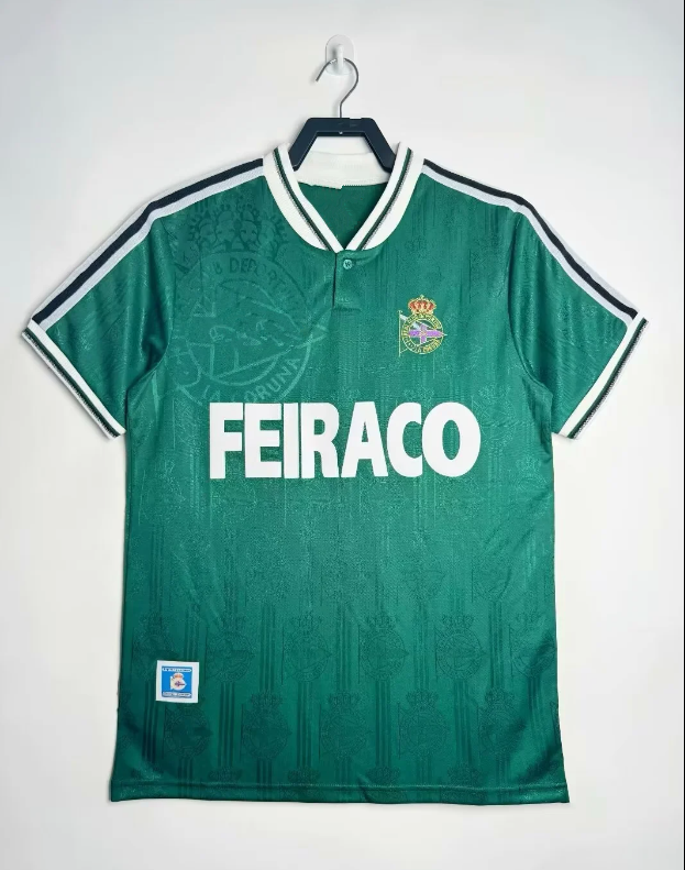 Retro 94/95 99/00 00/01 Deportivo La Coruna away jersey, customizable Retro football jersey MAURO SILVA#6, MAKAAY#7, DJALMINHA#8