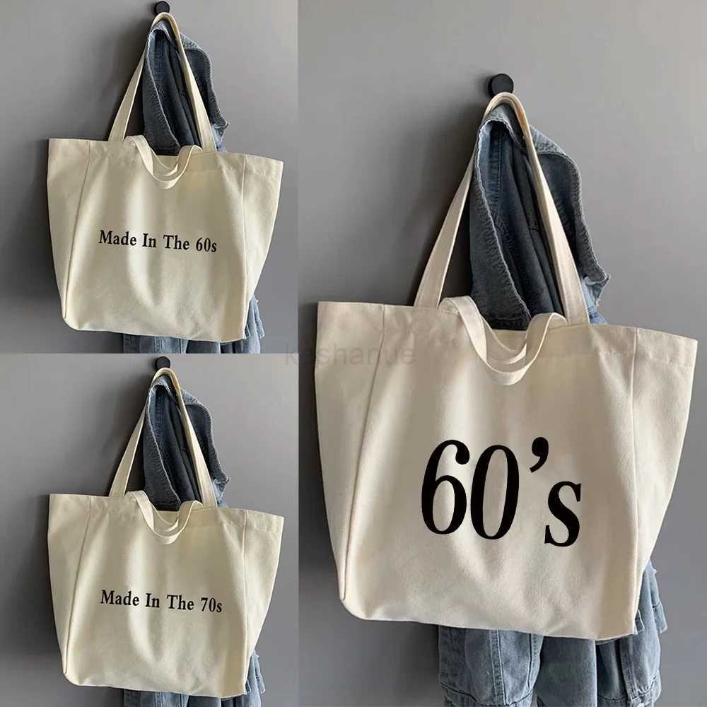 Shopping Bags Organizer Fashion Canvas Tote Bag Student Shoulder Bag 90s Years Series Large Capacity Handbags Women 2022 CasualXJ240727