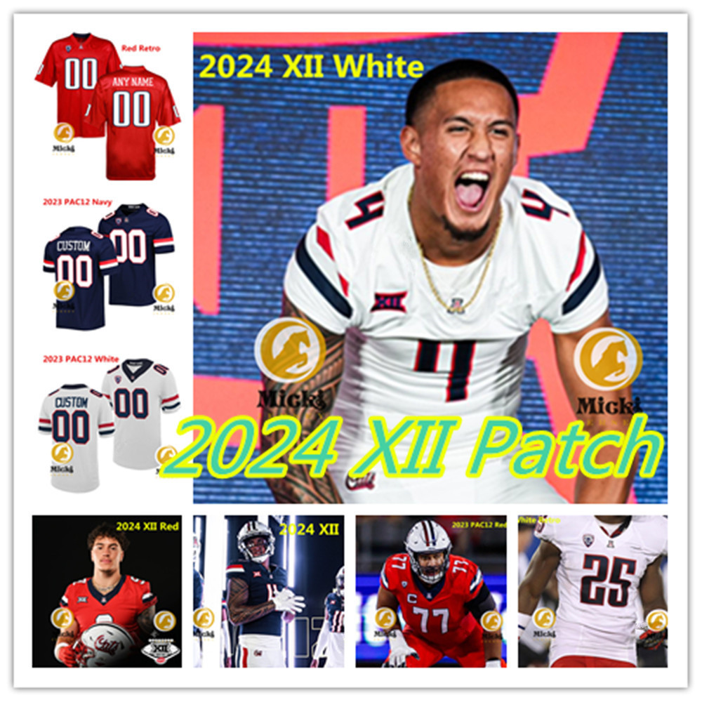 MichaelWiley Tanner McLachlan 2024 XIIArizona Football Jersey Jayden de Laura Jacob Cowing Tetairoa McMillan Rayshon Luke Tiaoalii Savea ArizonaWildcats Jersey