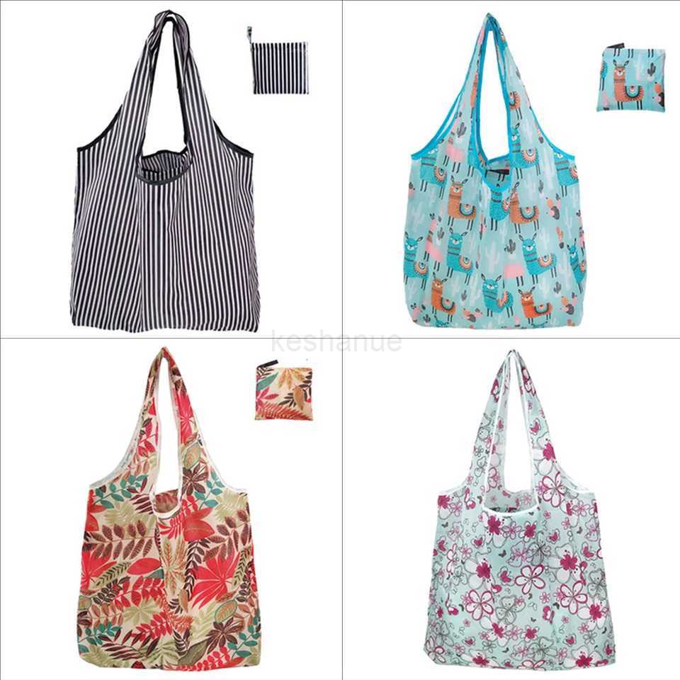 Tote Bags Reusable Portable Shopping New Arrival Bag Women Foldable Cloth Eco Grocery Bag Folding Large Capacity HandbagsXJ2