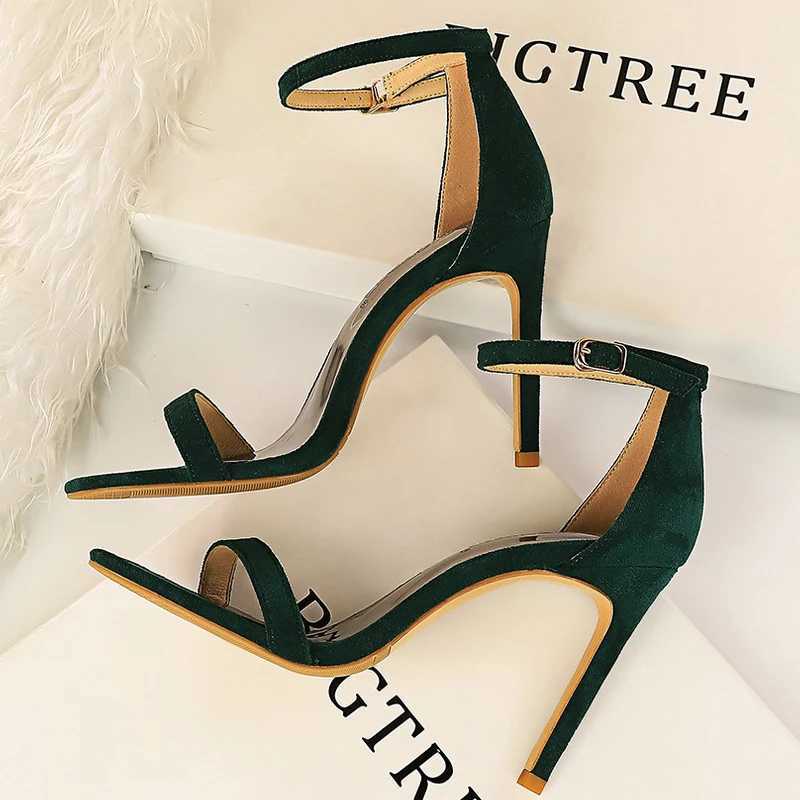 New Arrival BIGTREE Summer Womens Sandals Velvet Hollow High Heels Stiletto High Heels Fashion Sandals Womens Sandals Womens Sandals T250409