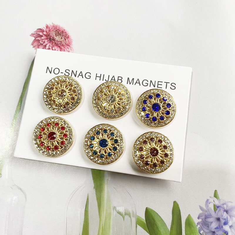 Headscarf with strong magnetic buckle, scarf buckle collar clip, magnetic suction buckle, brooch, scarf shawl 1 piece/6 pairs